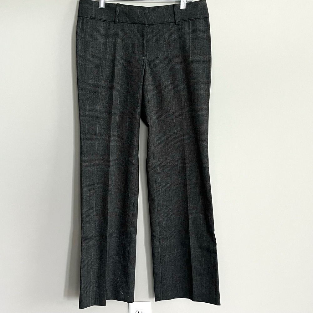 Ann Taylor LOFT Marisa Trouser Gray Plaid Straight Leg Dress Pants Womens Size 6